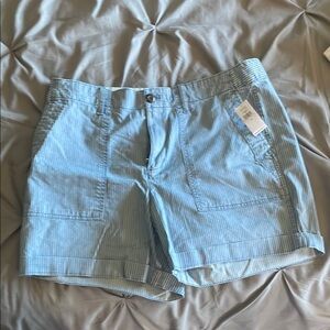GAP Women's Blue Striped Jean Shorts